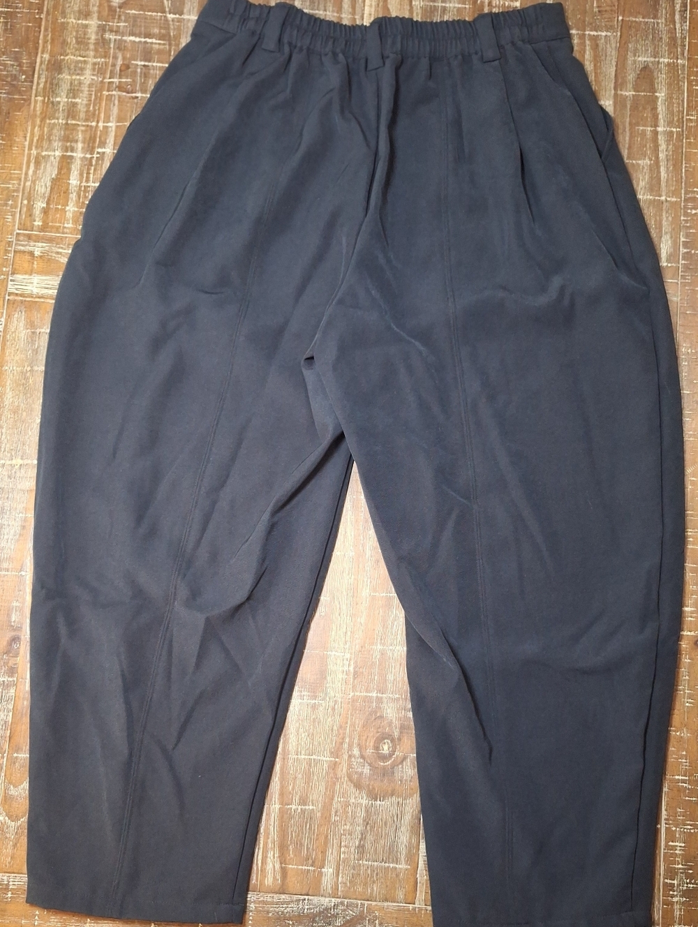 Halara Pants Women's Petite Medium Nwt's Black Slacks With Pockets Elastic Waist - Picture 2 of 6